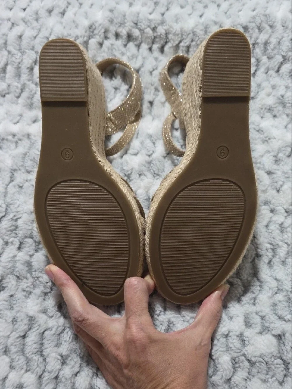 Dream Pairs Gold Metallic Wedge Sandals